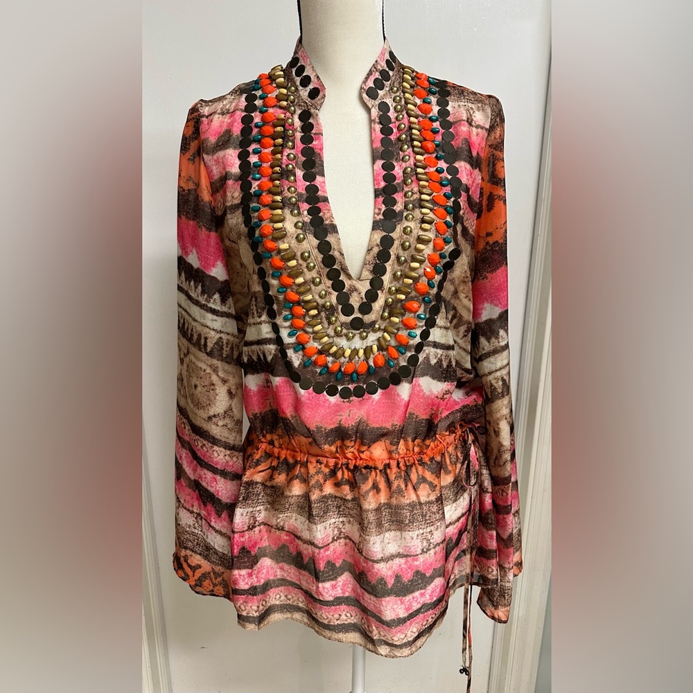 Boston Proper Multicolor Beaded Dress